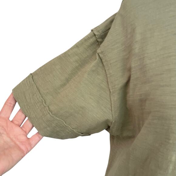 Loveriche Olive Green Oversized Lagenlook Tunic Size L Casual Lounge Comfortable - Picture 3 of 9